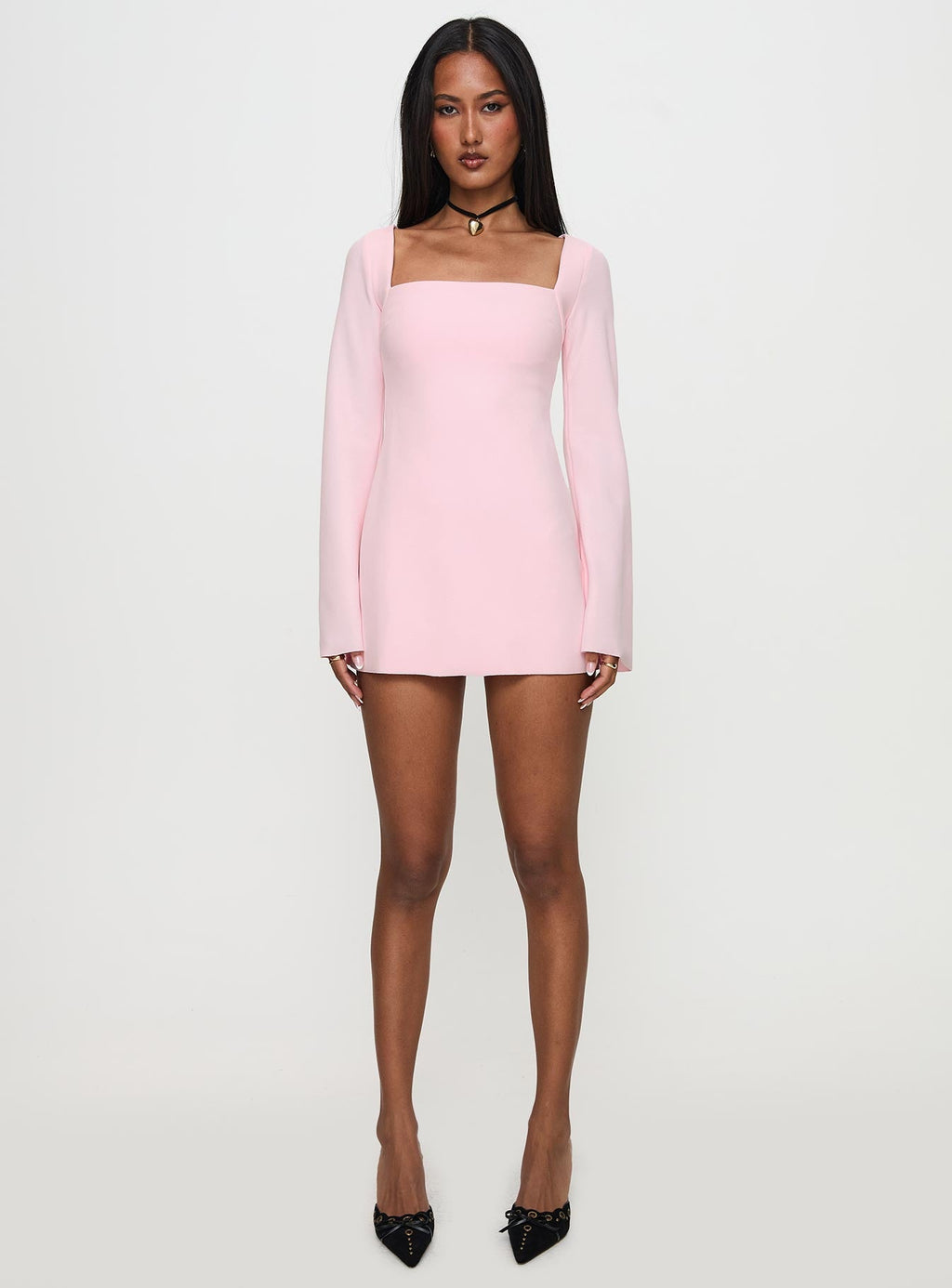 Bombshell Long Sleeve Mini Dress Pink
