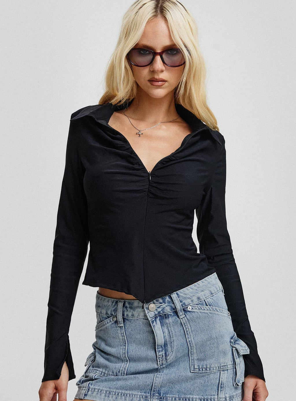 Pacific Coast Denim Cargo Skirt Light Wash