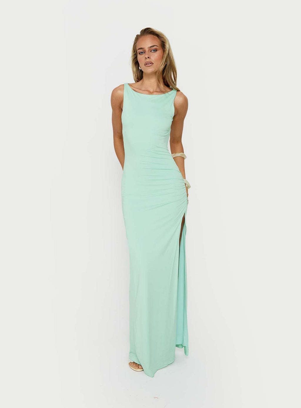 Kaidee Ruched Maxi Dress Jelly Mint