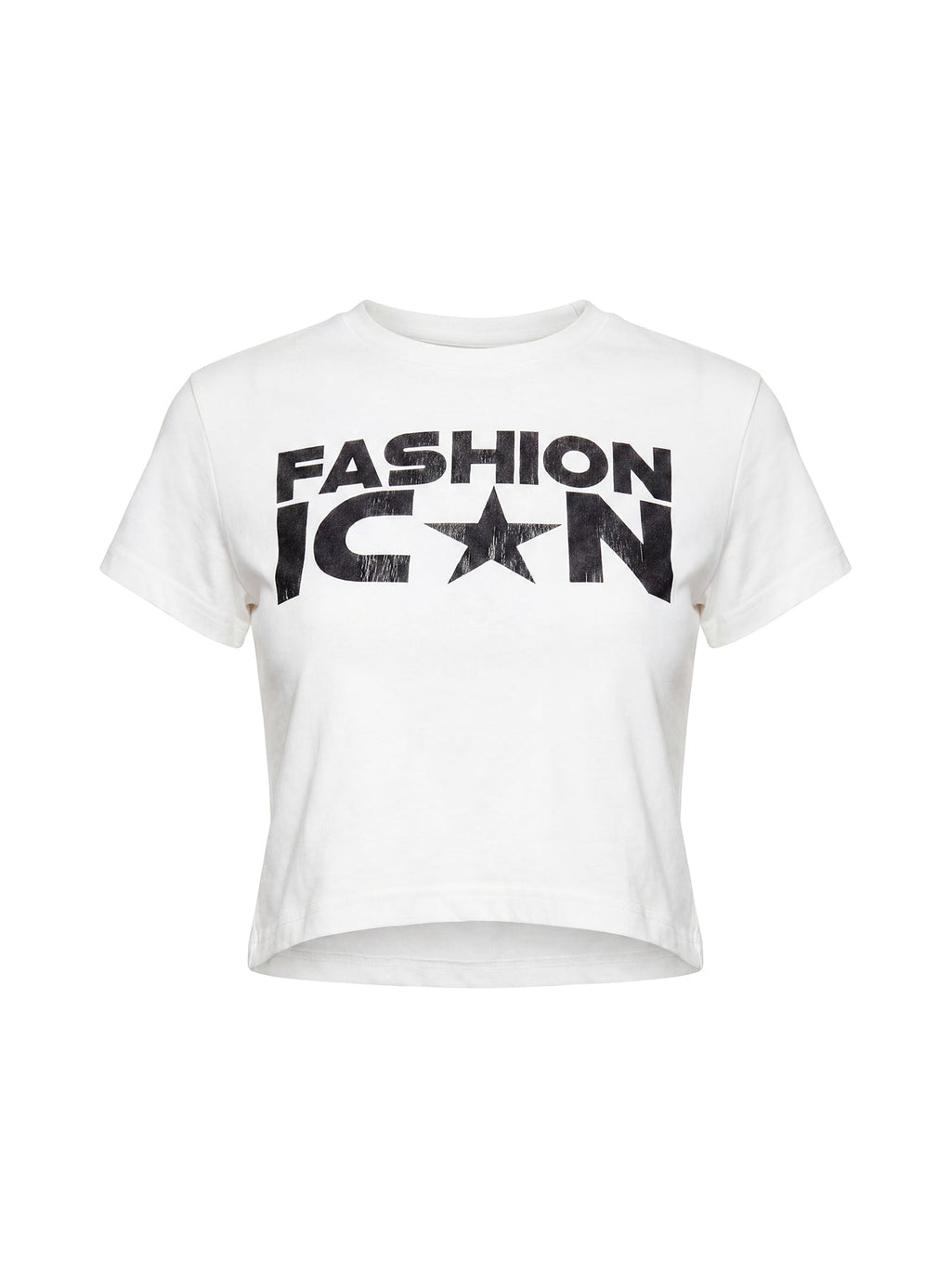 Fashion Icon Graphic Baby Tee White / Black