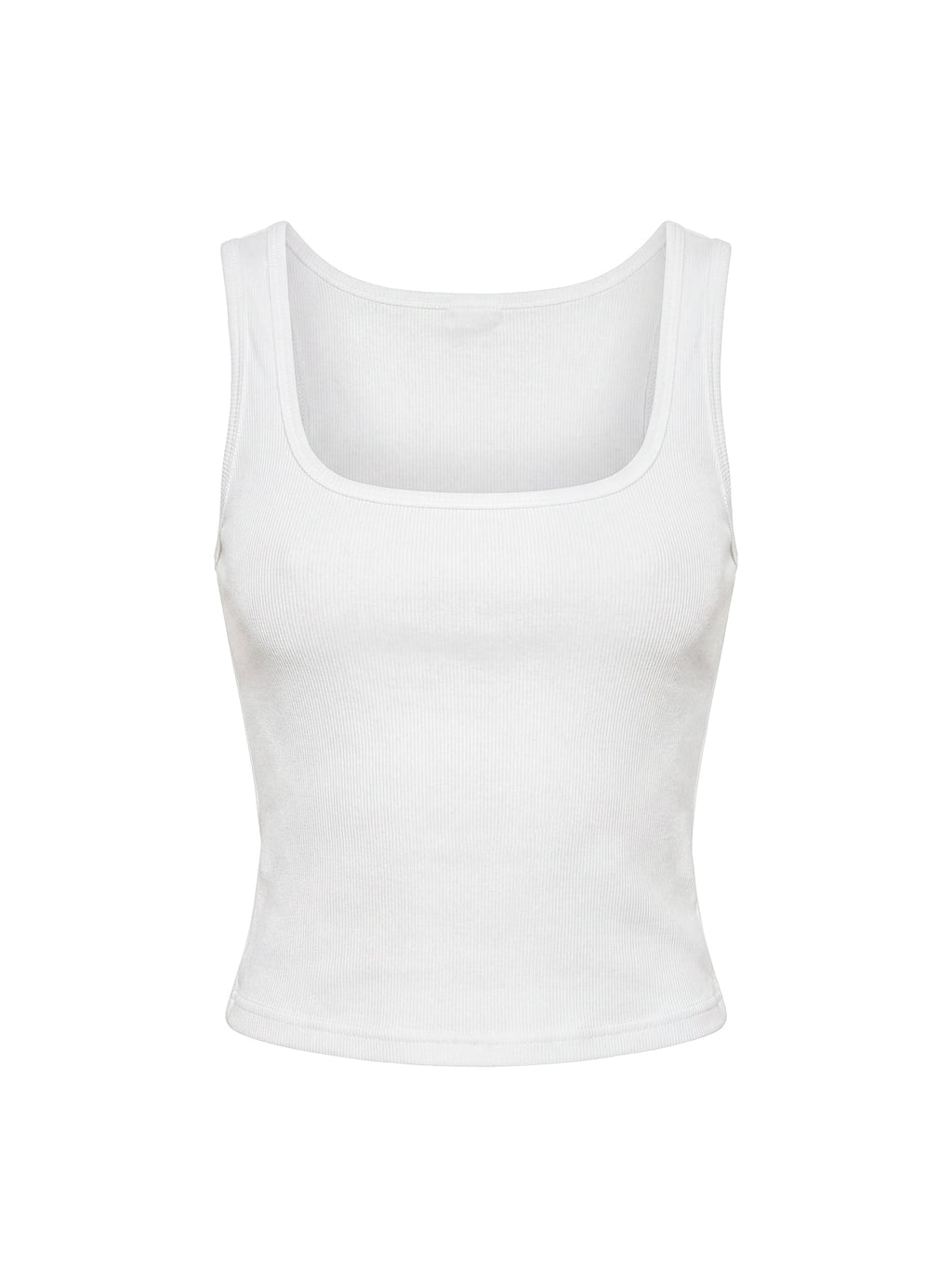 Baseline Square Neck Rib Tank Top White