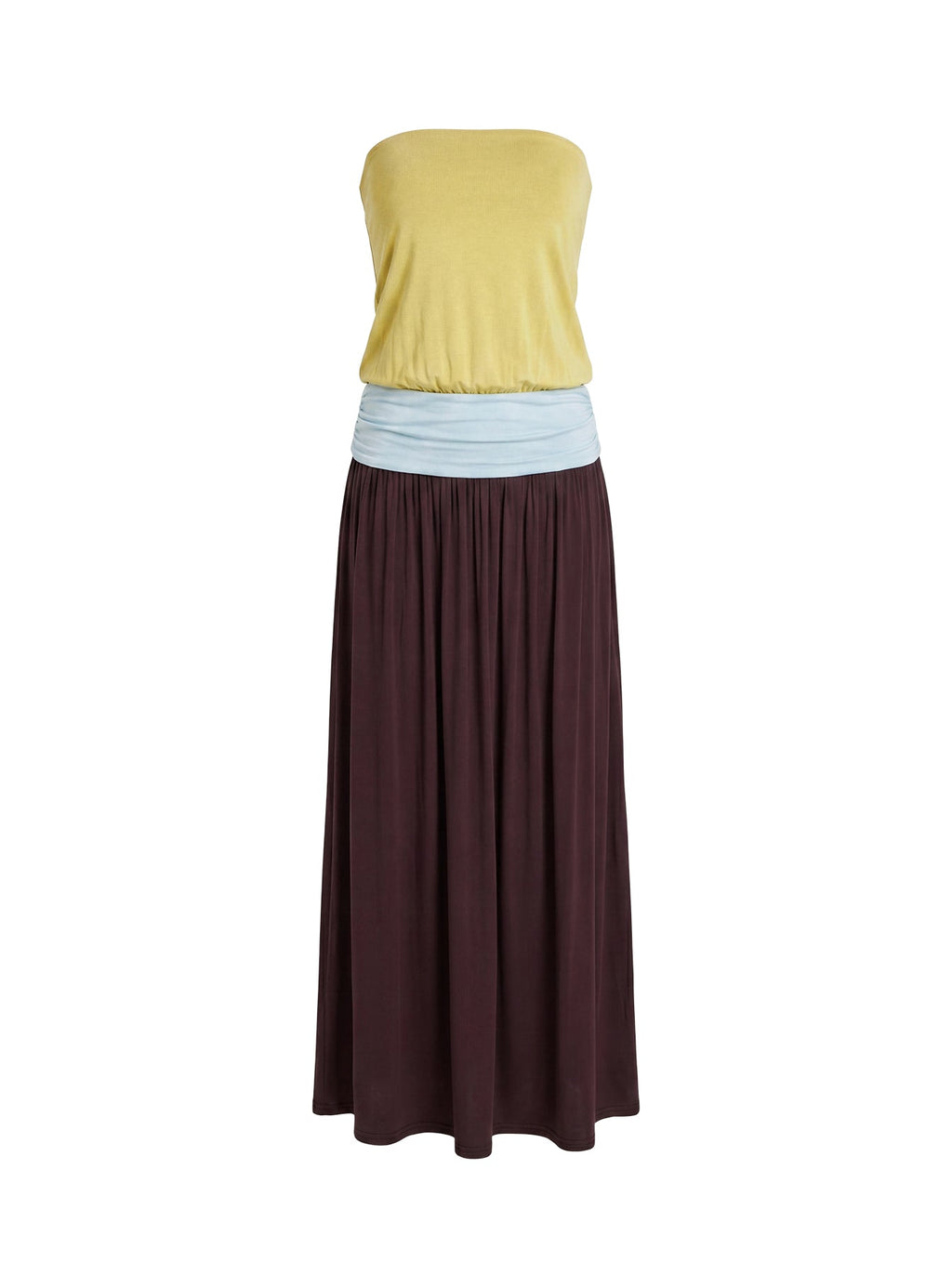 Heart Swarm Colour Block Strapless Maxi Dress Multi