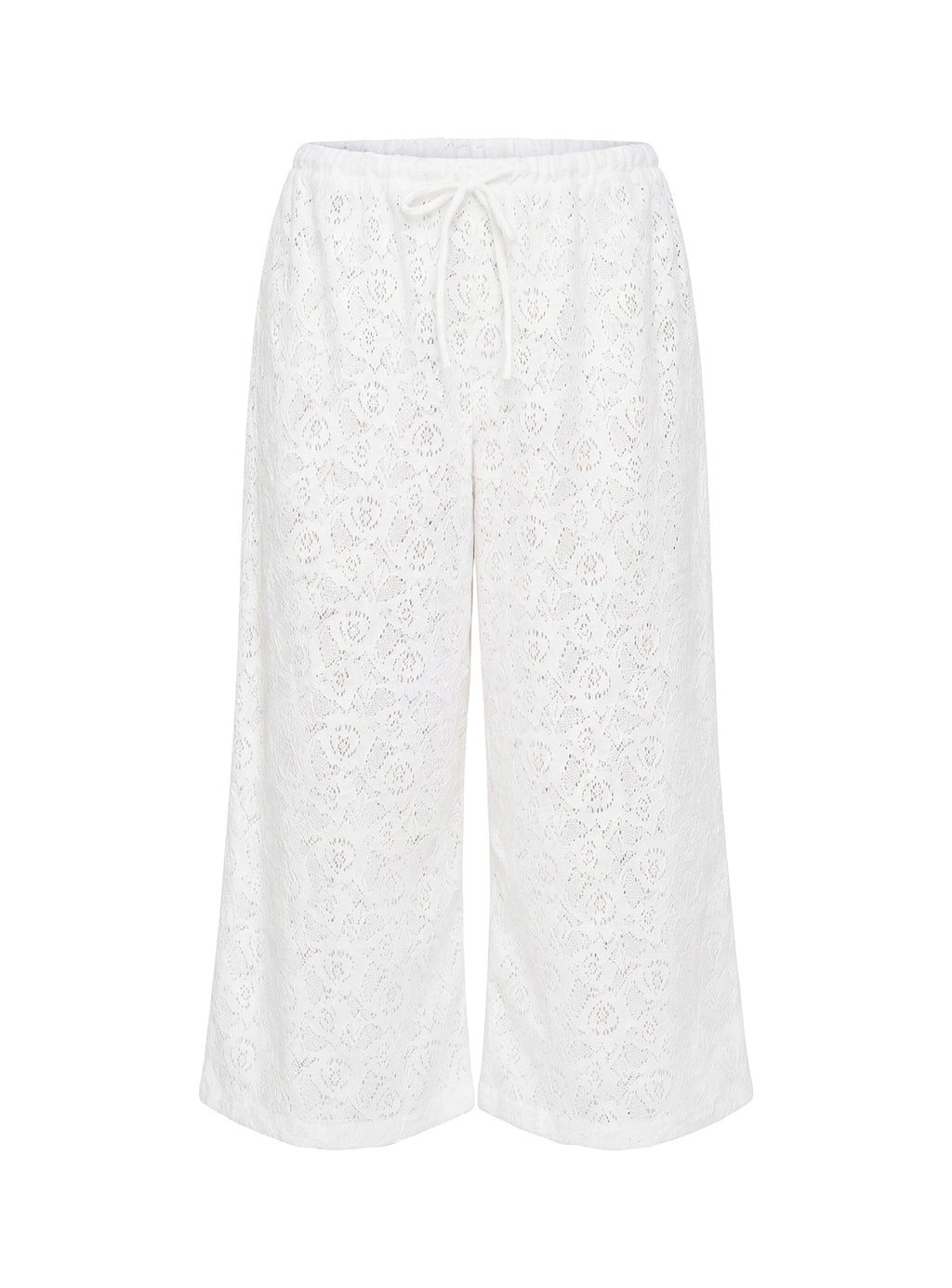 Kiss Me Quick 3/4 Lace Drawstring Pants White