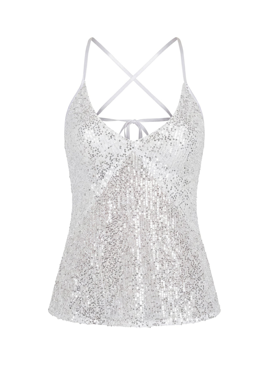 Opaline Sequin Cami Top Silver