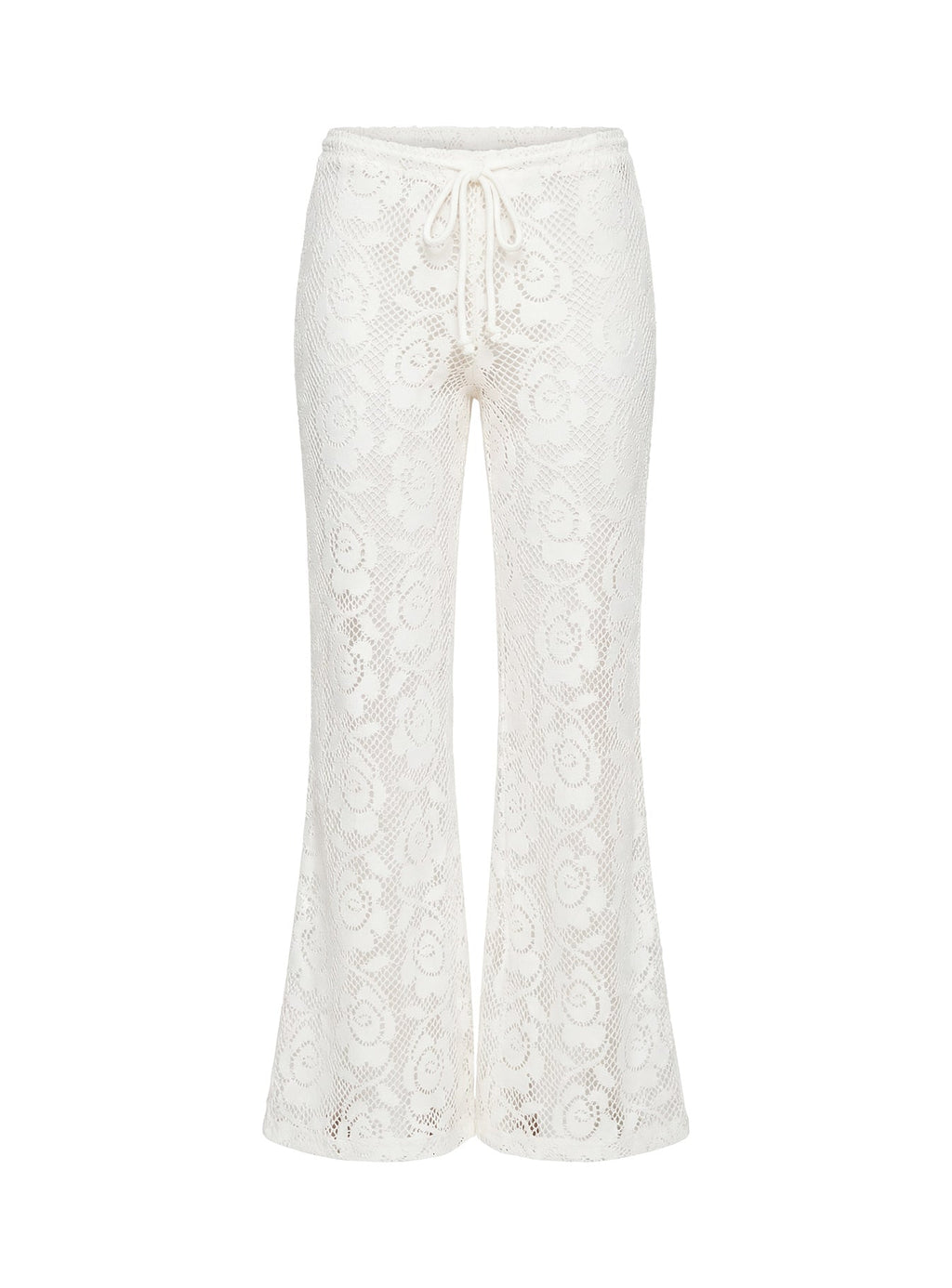 Rosadonna Lace Flare Pants Cream