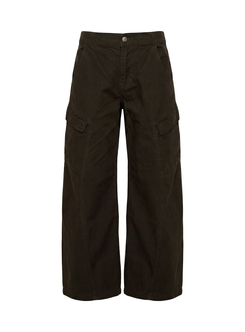 Selective Memory Low Rise Wide Leg Cargo Pants Dark Charcoal