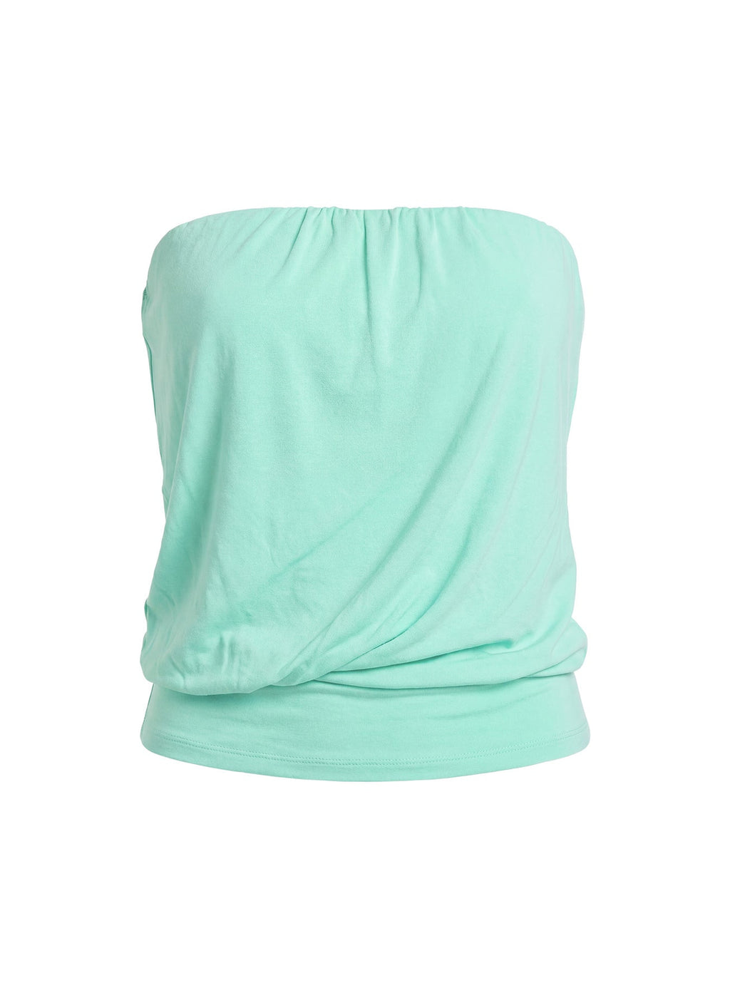 Taleisa Gathered Drape Strapless Top Aqua