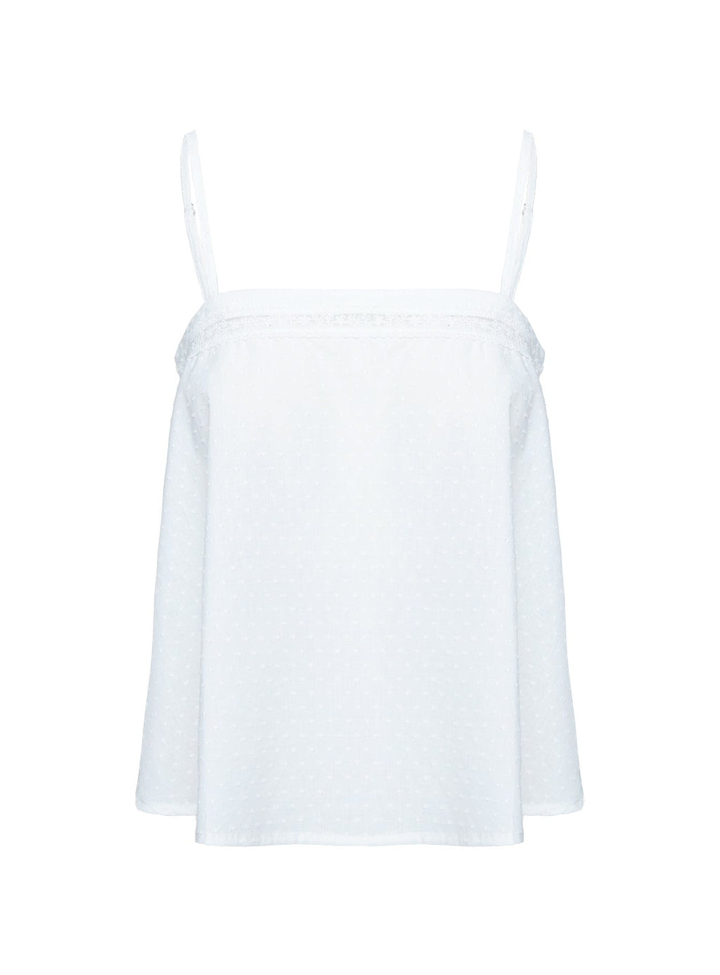 Invisible String Lace Sleep Top White