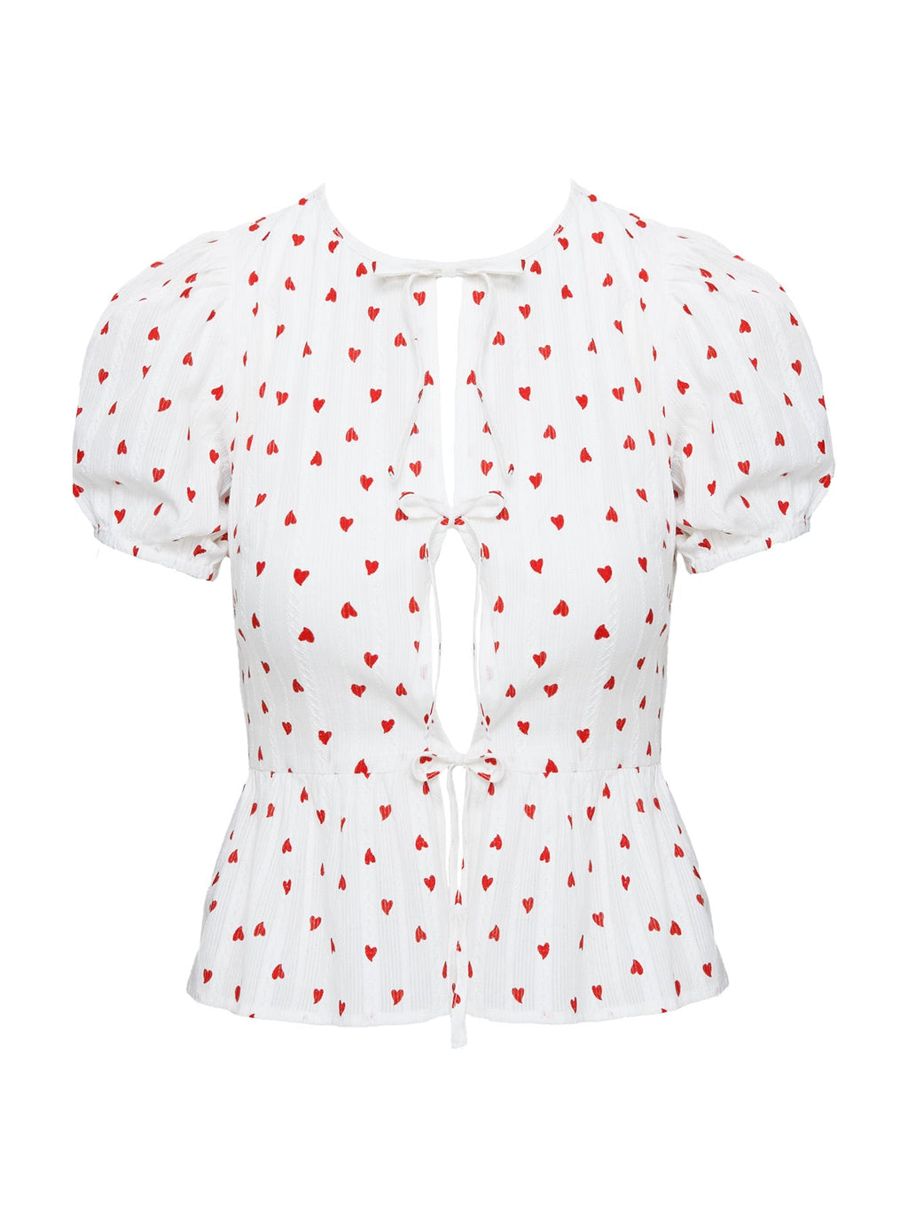 Lucky In Love Bow Tie Top White / Red