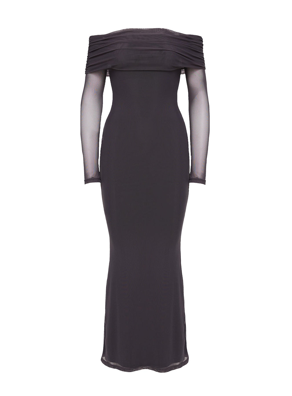 Saywell Off The Shoulder Maxi Dress Charcoal